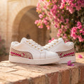 The Medallion Wave White Red Luxury Embellished Casual Sneaker