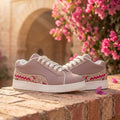 The Medallion Wave Peach Red Luxury Embellished Casual Sneaker