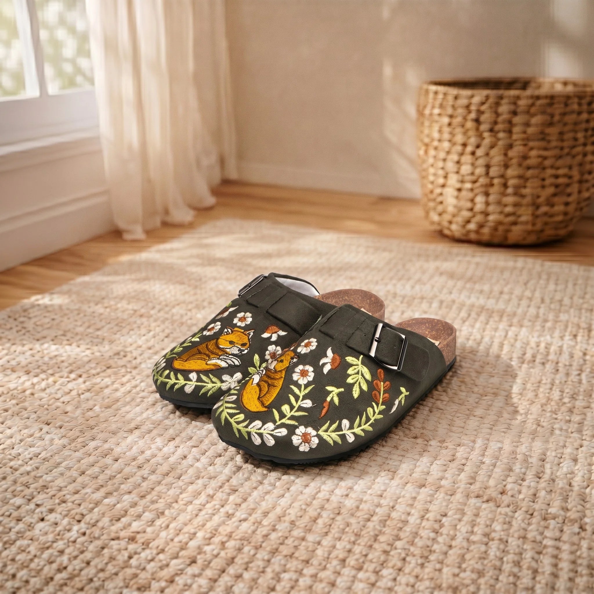 The Wildflower Fox Luxury Embellished Slides