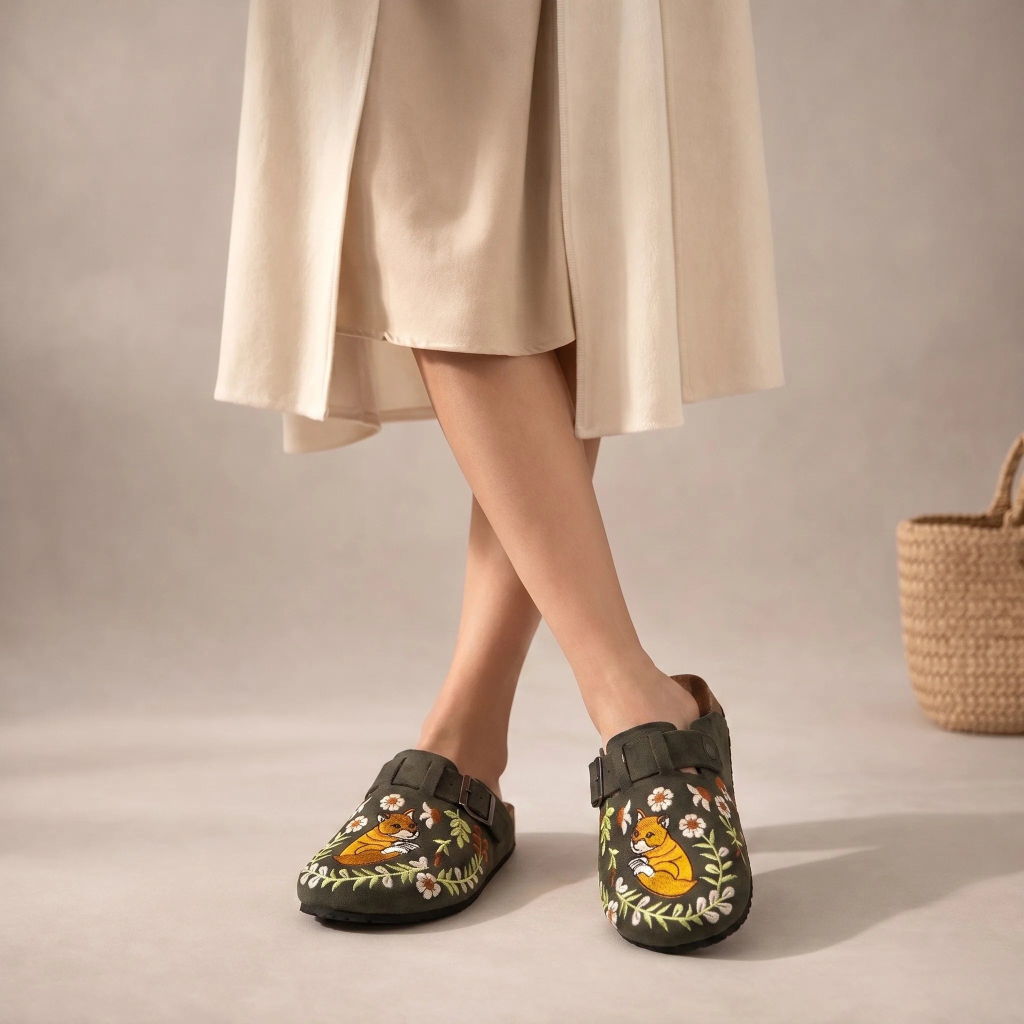 The Wildflower Fox Luxury Embellished Slides