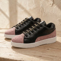 The Heirloom Flora Black Peach Luxury Embellished Casual Sneaker