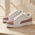 The Heirloom Flora White Peach Luxury Embellished Casual Sneaker