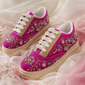 The Marcelline Luxury Magenta Floral Embellished Trainer