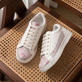 The Mosaic Rose White Pink Luxury Embellished Casual Sneaker