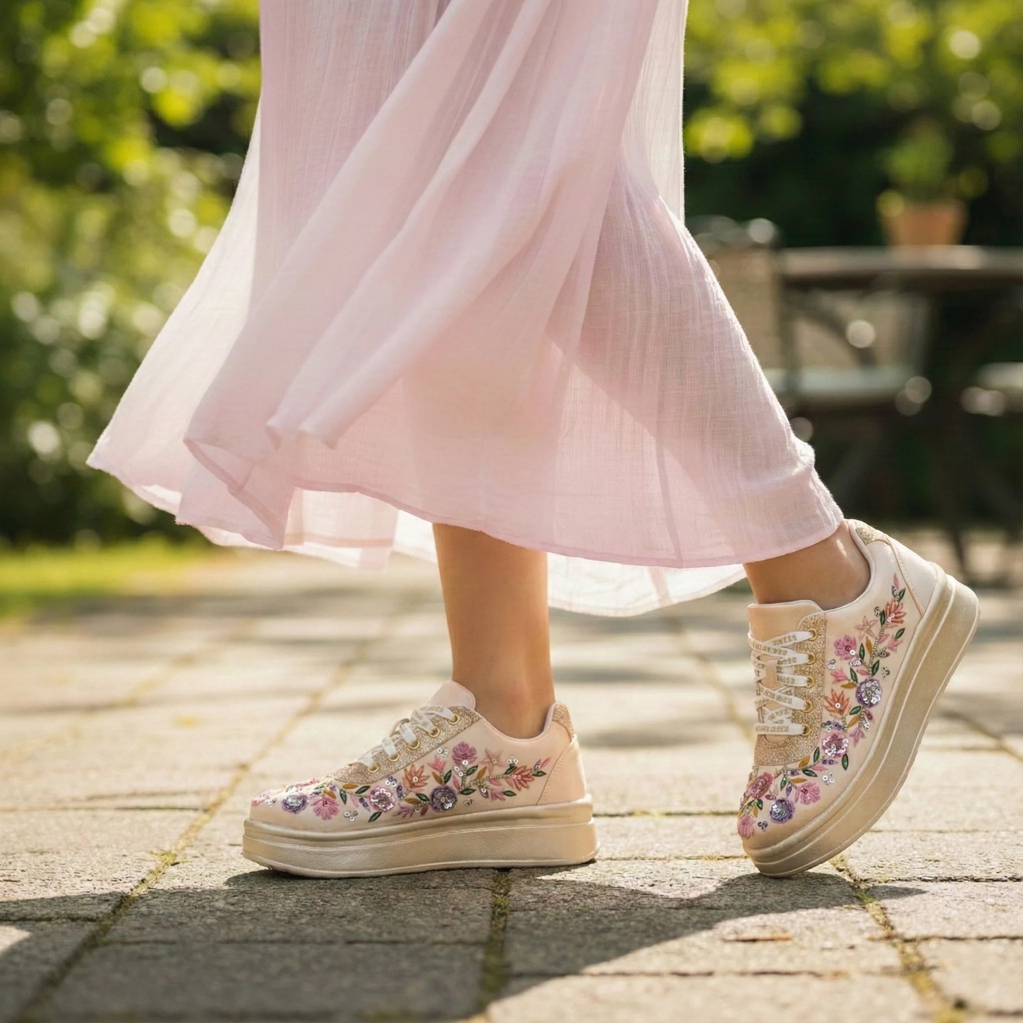 The Primrose Luxury Wild Rose Embellished Trainer