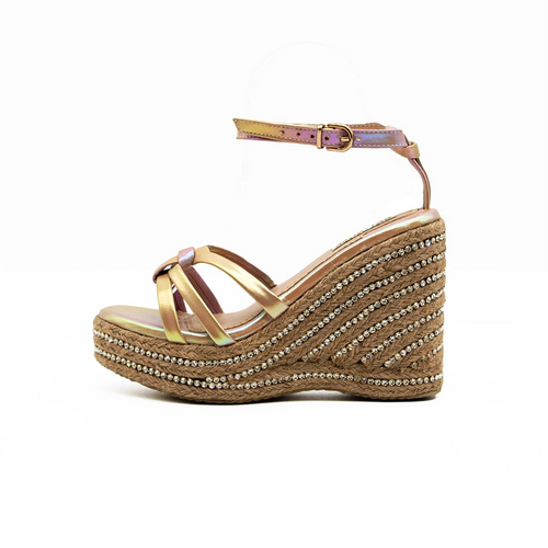 The Alani Nude Hand Embellished Luxury Wedge Shoe