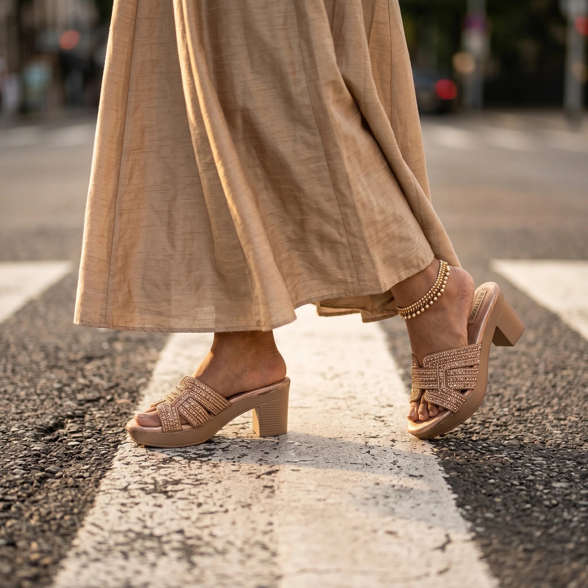 The Regal Sparkle Luxury Embellished Heel Mules