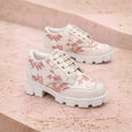 The Rose Blush White Luxury Embellished Casual Sneaker