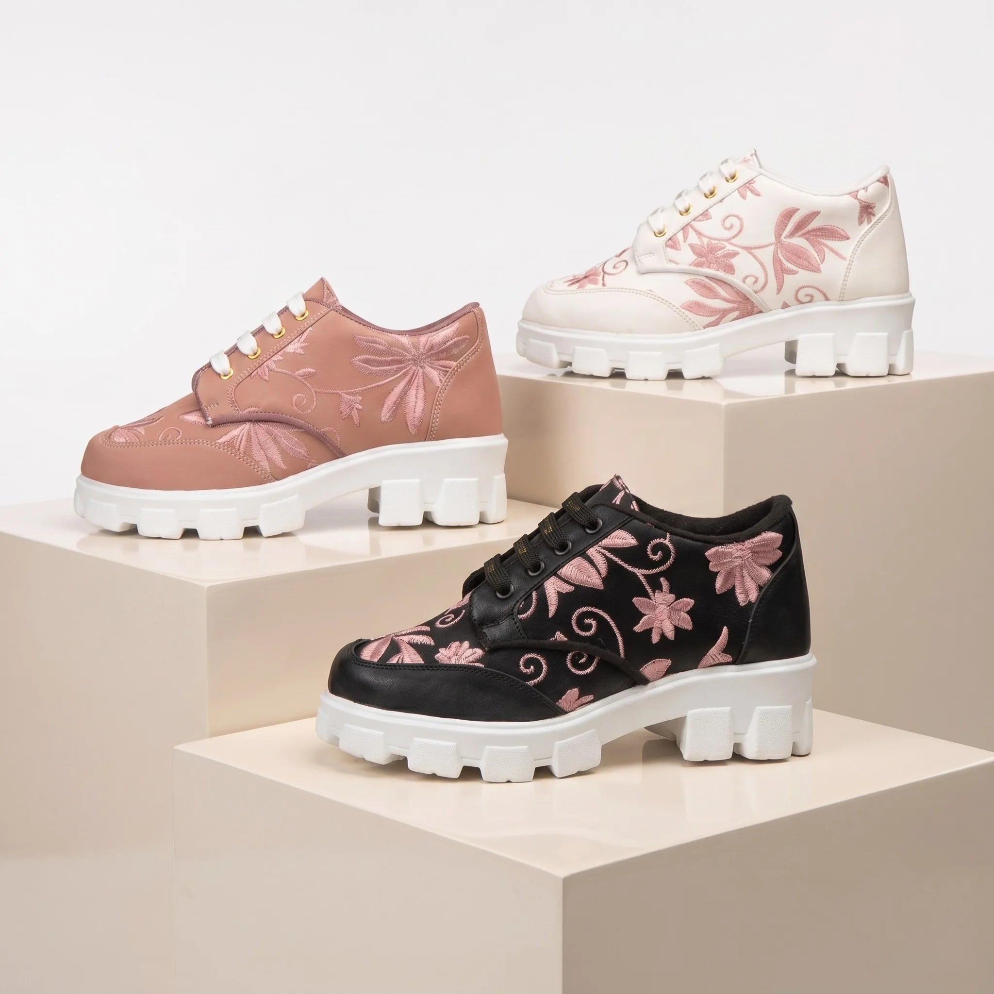 The Rose Blush Black Luxury Embellished Casual Sneaker