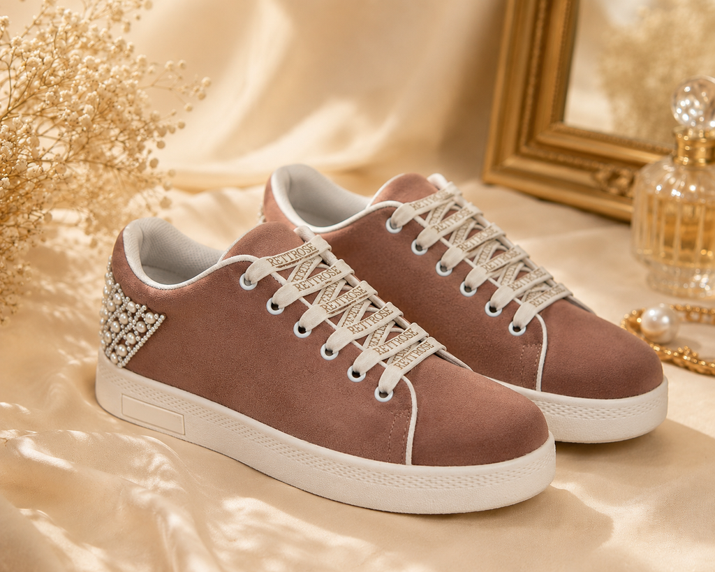 The Elena Desert Storm Luxury Embellished Trainer