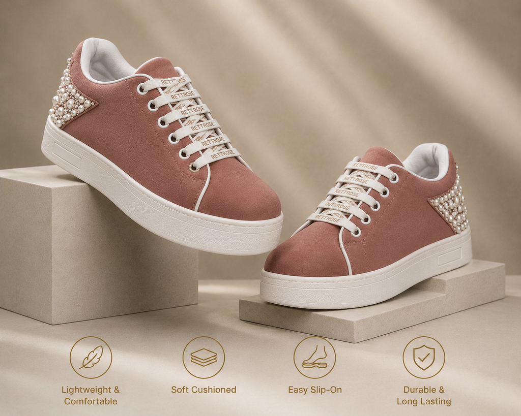 The Elena Desert Storm Luxury Embellished Trainer