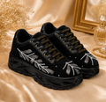 The Harley Luxury Black Satin Embellished Trainer
