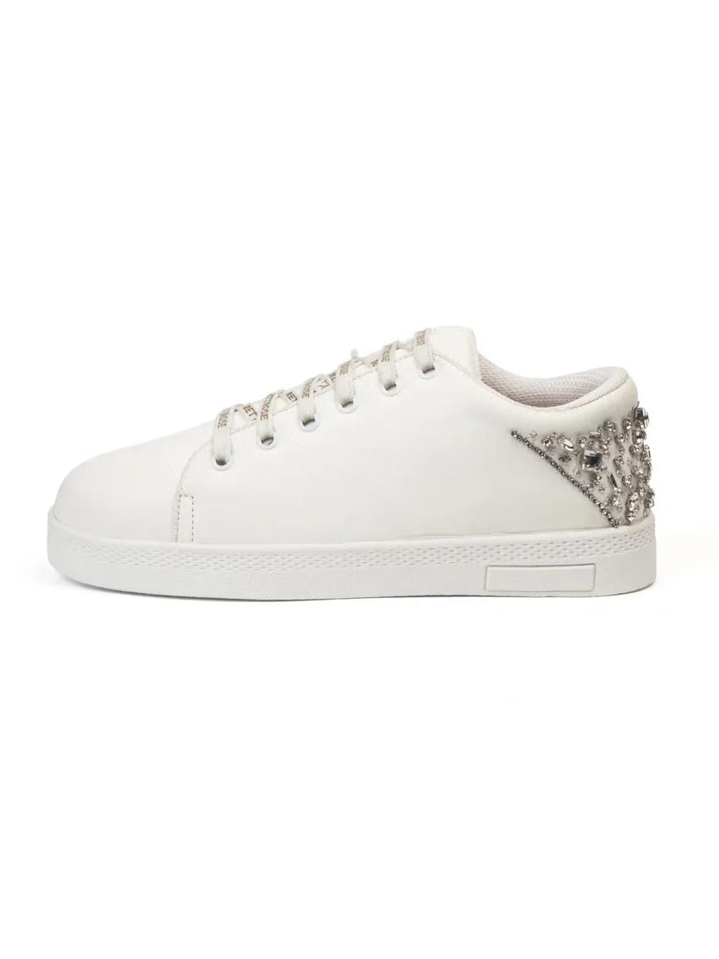 The Lexi White Luxury Embellished Trainer