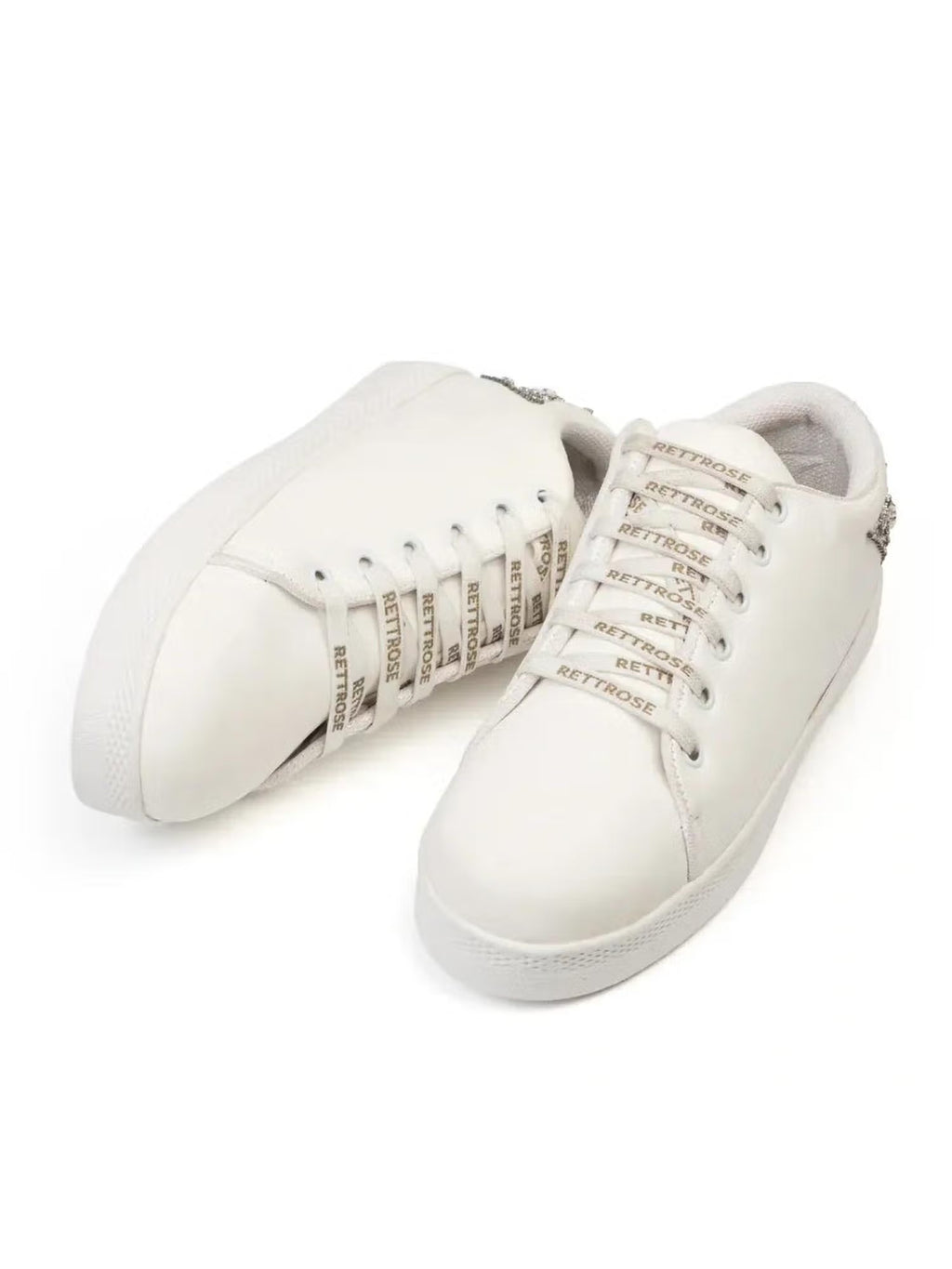 The Lexi White Luxury Embellished Trainer