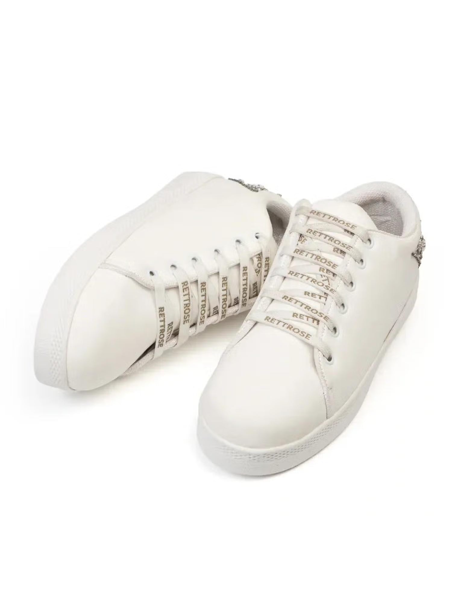 The Lexi White Luxury Embellished Trainer