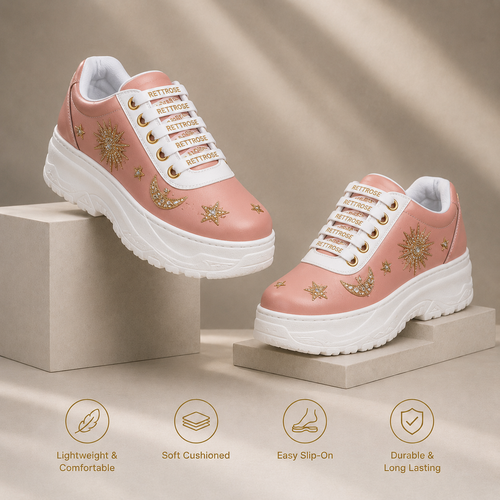 The Adriana Luxury Nude Satin Embellished Trainer