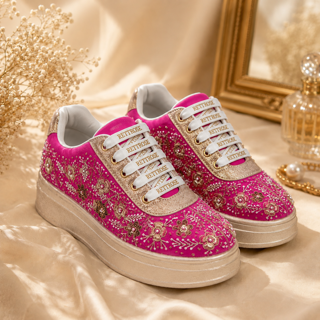 The Duchess Luxury Crimson Royale Embellished Trainer
