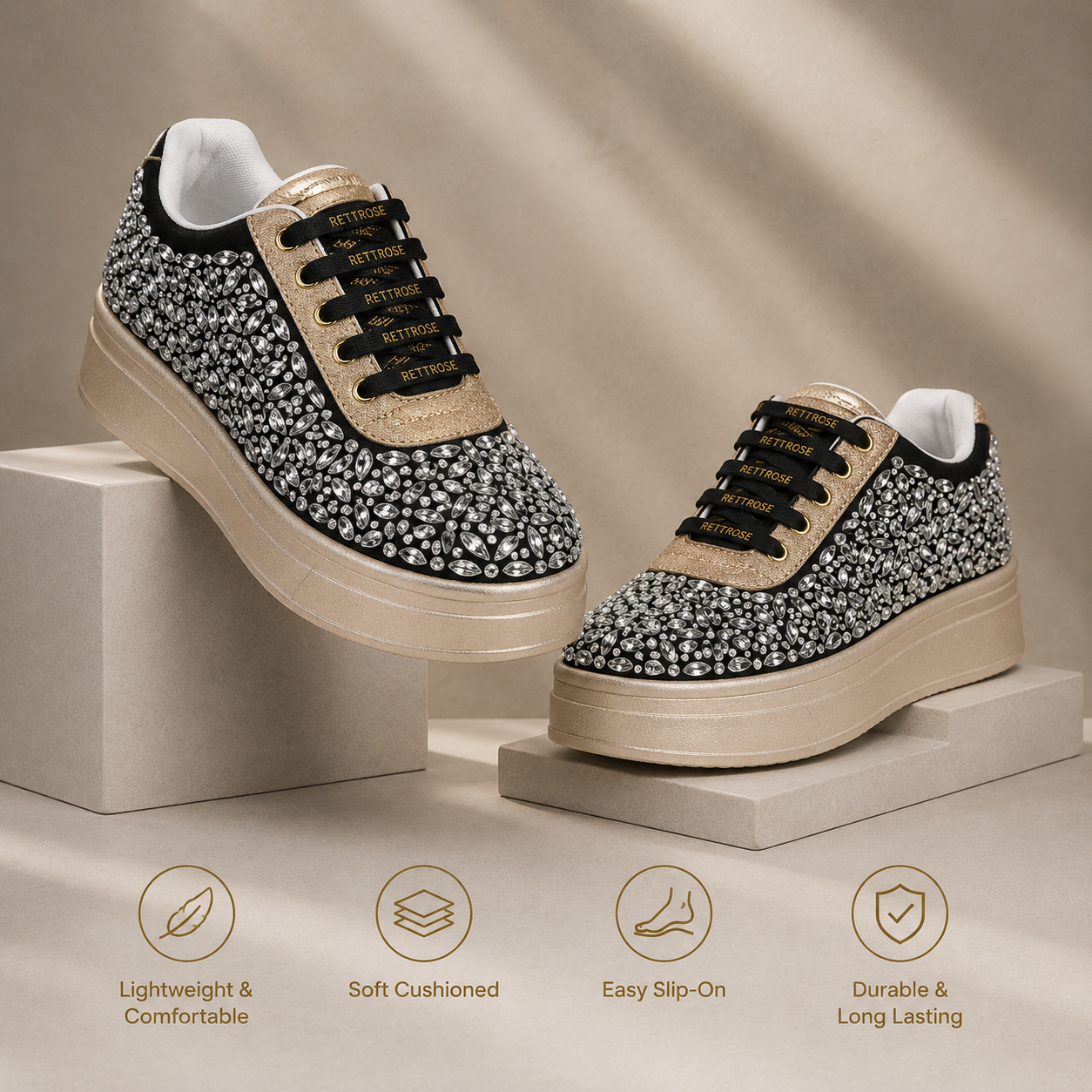 The Majestic Luxury Radiant Crystal Embellished Trainer