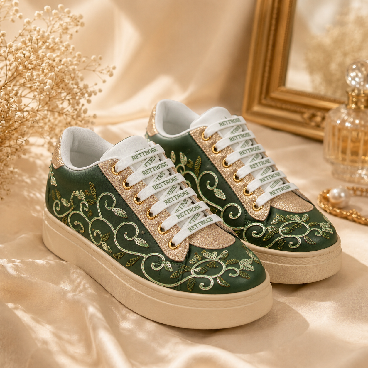 The Monarch Luxury Baroque Vine Embellished Trainer