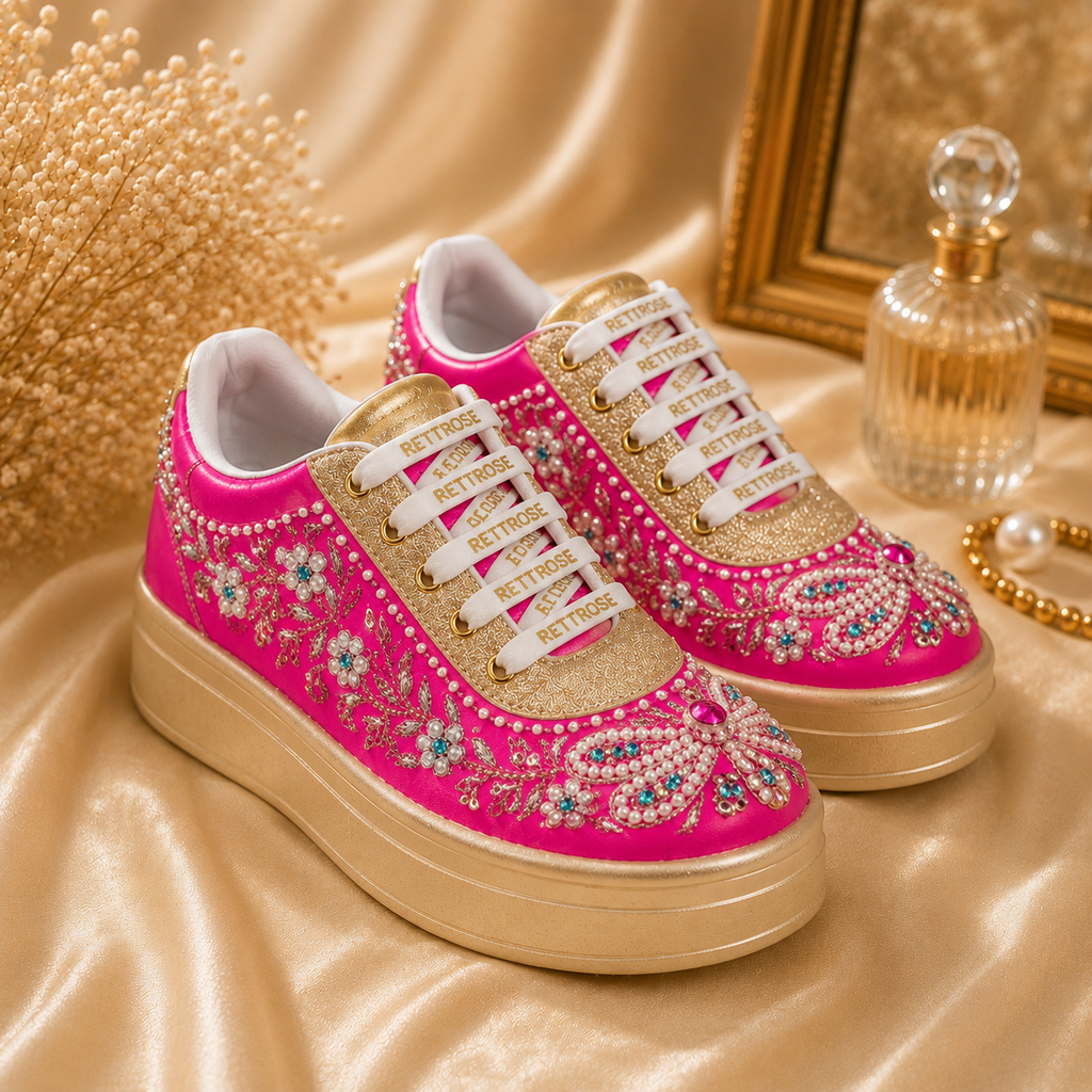 The Scarlett Luxury Radiant Garden Embellished Trainer