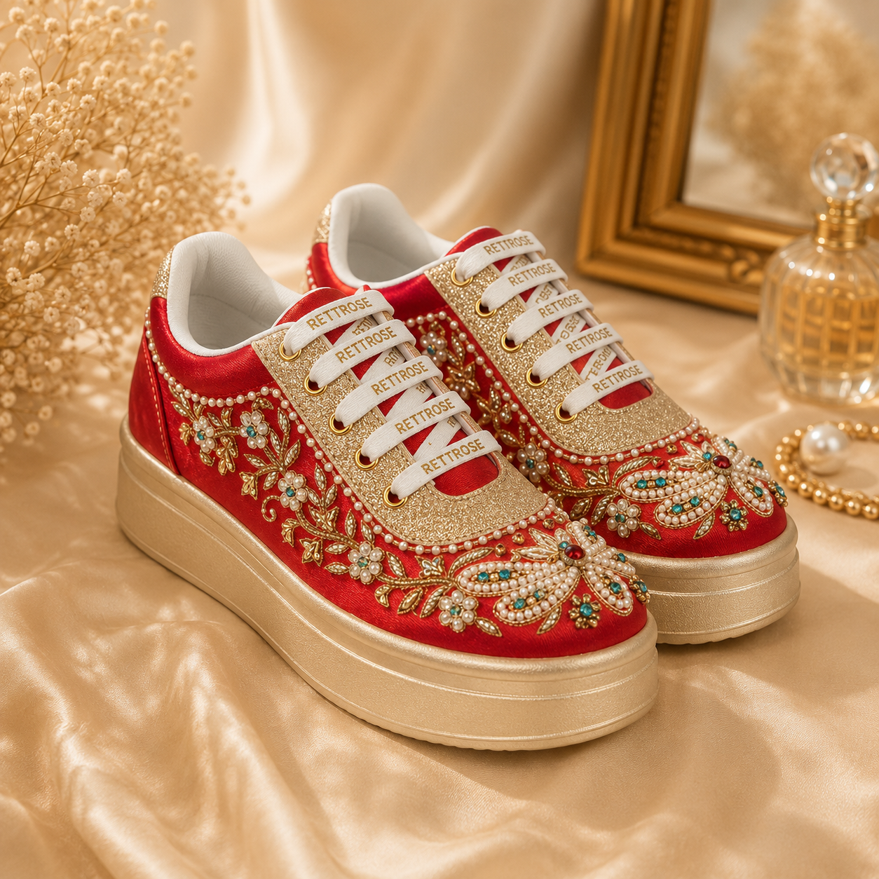 The Scarlett Luxury Radiant Garden Embellished Trainer